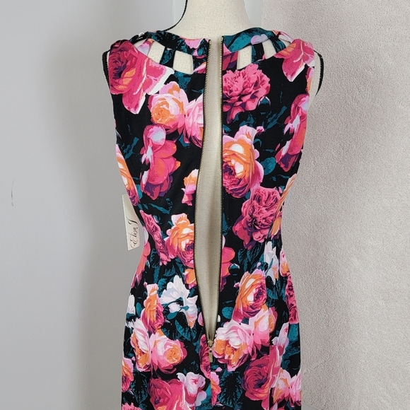 Eliza J Multi Color Floral Fit-N-Flare Pleated Sleeveless Midi Dress Sz 8 NEW - Picture 5 of 15